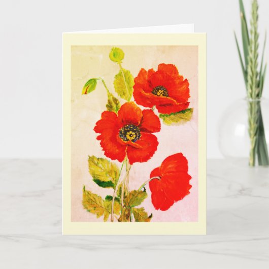 Carte Coquelicots rouges dans les beaux-arts (Devant)