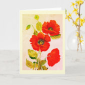 Carte Coquelicots rouges dans les beaux-arts (Fleur jaune)