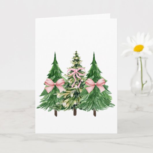 Carte Coquette Arbre de Noël, Sensibilisation au cancer  (Petite plante)
