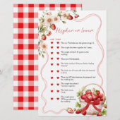 Carte Coquette Berry en amour sur ou sous les jeux (Devant / Derrière)