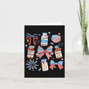 Carte Coquette Bow 4 juillet Infirmière Fille Pharmacie