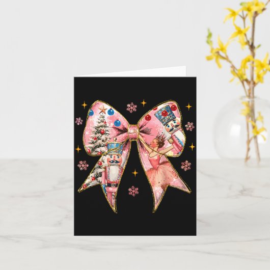 Carte Coquette Bow Christmas Nutcracker Ballet Festive W (Fleur jaune)