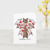 Carte Coquette Bow Cross Valentines Jour Jésus Bible Ver (Fleur jaune)