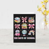 Carte Coquette Bow Enseignant Étudiant 100 Jours D'École (Fleur jaune)