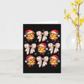 Carte Coquette Bow Funny Poulet de Noël Animal de ferme  (Fleur jaune)