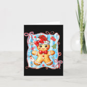 Carte Coquette Bow Gingerbread Merry Christmas Xmas Paja (Devant)
