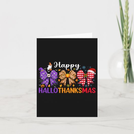 Carte Coquette Bow Hallothanksmas Halloween Merci (Devant)