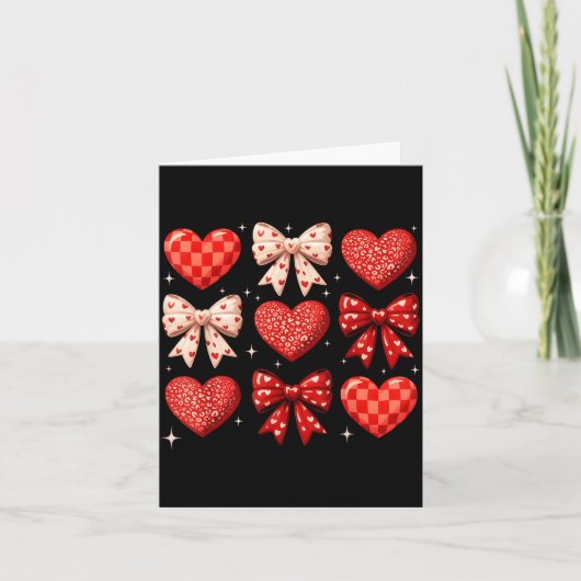 Carte Coquette Bow Leopard Hearts Valentine Women Girl G (Devant)