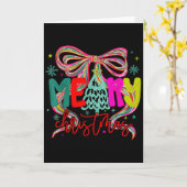 Carte Coquette Bow Merry Christmas Preppy Xmas Pajamas W (Fleur jaune)