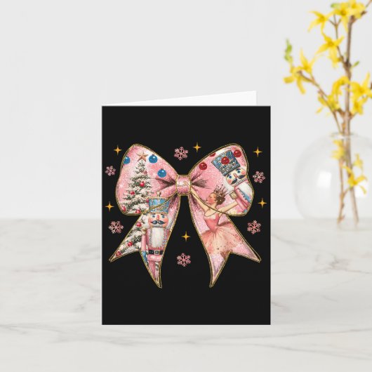 Carte Coquette Bow Nutcracker Noël Noël Noël Noël Famill (Fleur jaune)