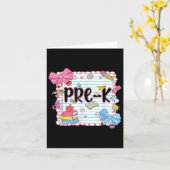 Carte Coquette Bow Pré-k Premier Jour De L'École Enseign (Fleur jaune)