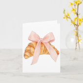 Carte Coquette Bow Rose Croissant Cuisine Baking Baker P (Fleur jaune)