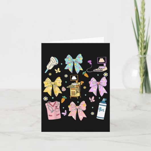 Carte Coquette Bow Sonographer Easter Ultrasound Tech So (Devant)