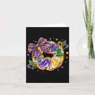 Carte Coquette Couronne des Rois Rétro Noeud Perles Mard