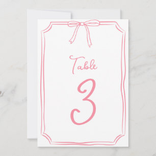 Carte Coquette de mousseline de cabot à main rose Numéro