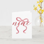 Carte Coquette fille rose Bow 9 ans 9e anniversaire par (Fleur jaune)