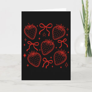 Carte Coquette fraise à nœud Croisière Vacances d'été Ha