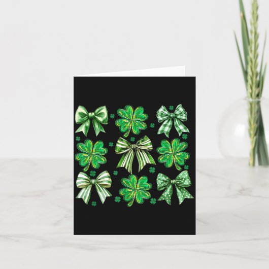 Carte Coquette Patrick's Day Bow,shamrock Lucky Bow Funn (Devant)