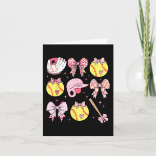 Carte Coquette Pink Bow Softball Maman Fête des mères