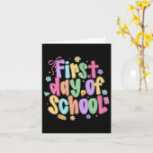 Carte Coquette Premier Jour De L'École Bow Preppy Retour (Fleur jaune)