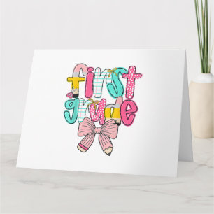 Carte Coquette Première Année Retour À L'École Premier J