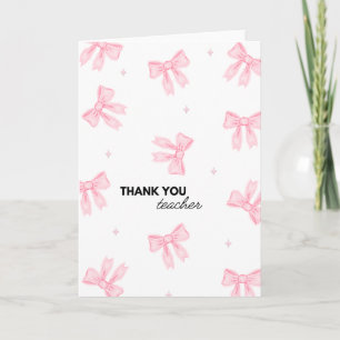 Carte Coquette professeur d'arc rose remerciement
