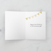 Carte Coquette rose Boq et or 2e anniversaire fille (Intérieur)