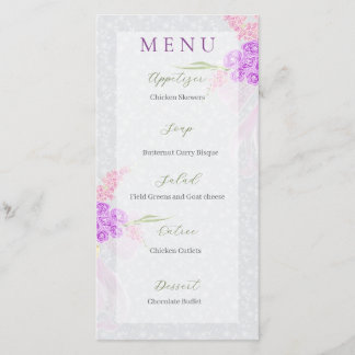 Carte Coquette rose ruban transparent et Bouquet 