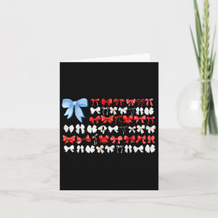 Carte Coquette Rouge Blanc Et Bleu Américain Bows Funny 