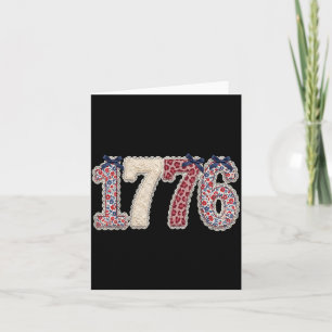 Carte Coquette USA 1776 250 Floral Fête du Quatre Juille