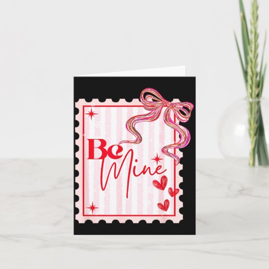Carte Coquette Valentines Stage Stamp, Bow Valentines Gi (Devant)