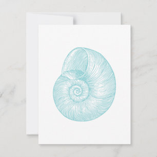 Carte Coquillage marin Vintage nautique