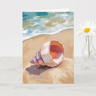 Carte Coquillage sur la rive de la mer Aquarelle Océan p