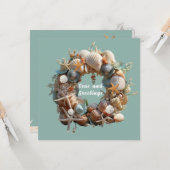 Carte Coquillages de Noël Starfish Sable Dollars Tropica (Devant/Arrière en situation)