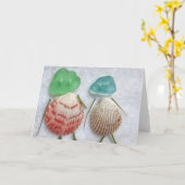 Carte Coquillages en verre de mer filles (Fleur jaune)