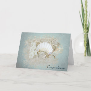 Carte Coquillages et anneaux de mariage