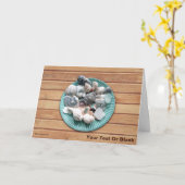 Carte Coquillages et verre marin (Fleur jaune)