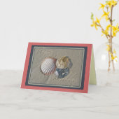 Carte Coquillages Joyeux Anniversaire Coordonner les art (Fleur jaune)