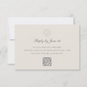 Carte Coquille côtière marine QR Ecru Réponse du Mariage (Devant)