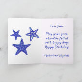 Carte Coquille de mer avec Starfish Joyeux anniversaire  (Intérieur)