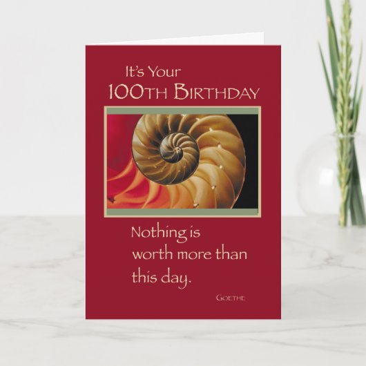 Carte Coquille rouge pour 100e anniversaire (Devant)