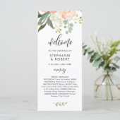 Carte CORA Peach Floral Wedding Program (Debout devant)