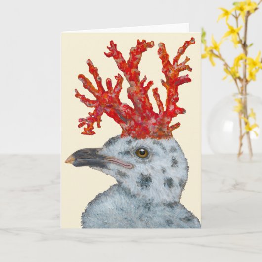 Carte Cora the gull chick card (Fleur jaune)