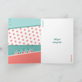 Carte corail Anniversaire de enfant vert et blanc n'impo (Intérieur)