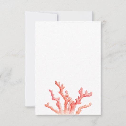 Carte Corail aquarelle mariage un côté art (Devant)