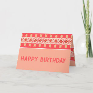 Carte Corail Rose Et Brown Rusteux