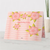 Carte Corail rose rayé et floral (Dos)