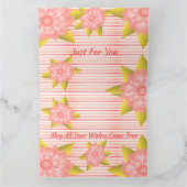 Carte Corail rose rayé et floral (Intérieur)