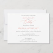 Carte Coral Brunch  Bubbly Bridal Shower Typography (Dos)