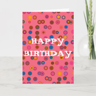 Carte Coral rose bubblegum géométrique Joyeux anniversai